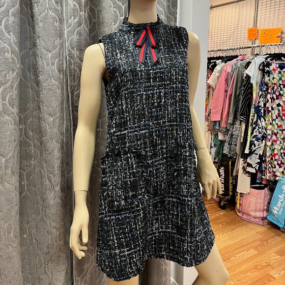 NWT Size M Navy Tweed Boucle Gracia Dress - Picture 1 of 3